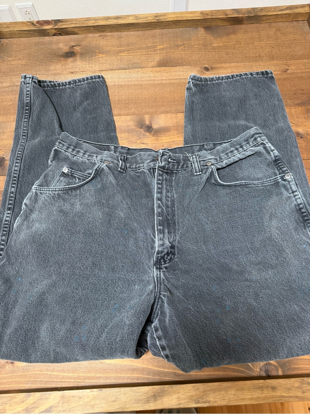 Wrangler Faded Black Straight-Leg Denim Jeans